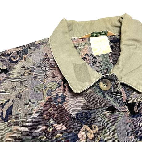 【USED】80's-90's L.L.Bean COTTON × JACQUARD SWITCHING JACKET