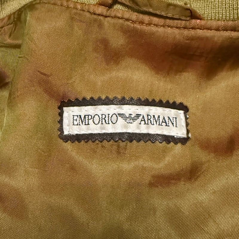 USED】90's EMPORIO ARMANI Leather MA-1 Flight J