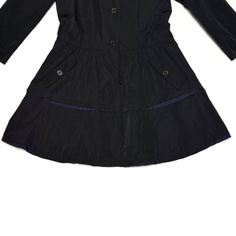 【USED】00's miu miu Tiered Peplum Silk Blend Dress Coat