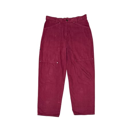 【USED】80's-90's AIRWALK Super Baggy Work Pants Wine Red Made in USA