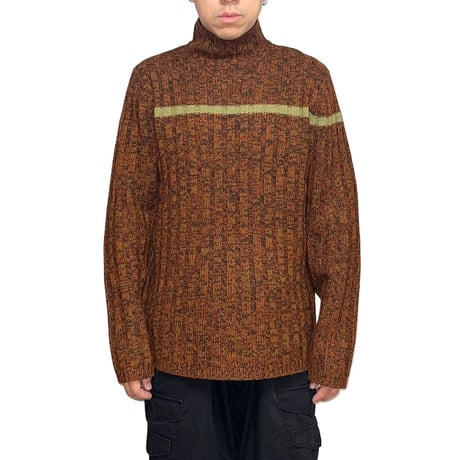 【USED】90's-00's DKNY HI-NECK LINE KNIT SWEATER