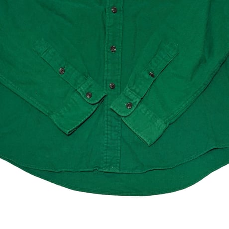【USED】90's Polo by Ralph Lauren BIAS DOUBLE POCKET SHIRT GREEN