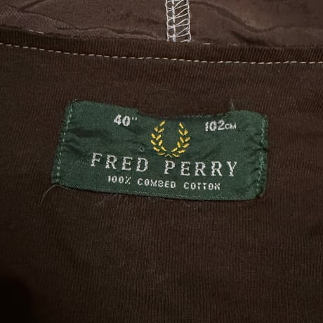 【USED】00's FRED PERRY High-Density Cotton Shell Zip Hoodie Brown