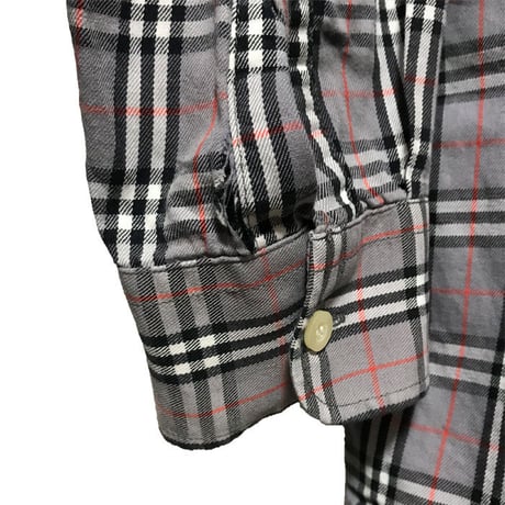 【USED】90'S BURBERRYS GRAY NOVA CHECK B.D SHIRT