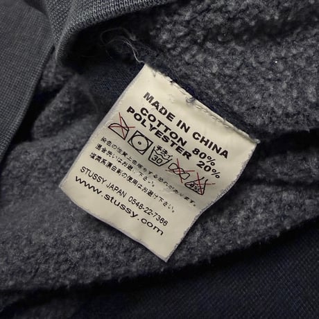 【USED】90's-00's STUSSY Pigment Dyed Sweatshirt Fade Grey