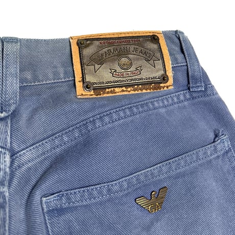 【USED】80's ARMANI JEANS “NATURAL” Hemp Patch Pants