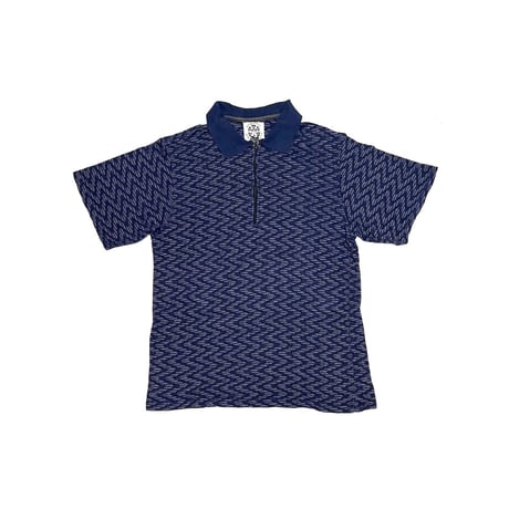 【USED】90's Anarchic Adjustment JACQUARD WEAVE HALF ZIP POLO SHIRT