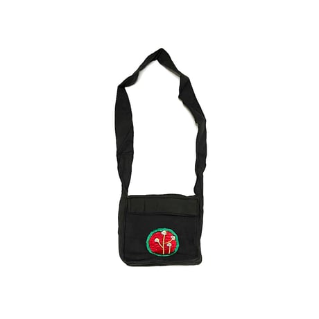 【USED】90's NEPAL MUSHROOM EMBROIDERED SHOULDER BAG BLACK