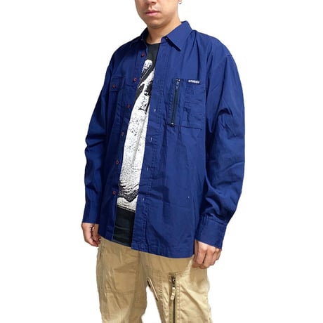 【USED】90'S-00'S STUSSY UTILITY POCKET SHIRT