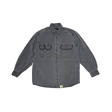 【USED】00's Eddie Bauer 3-POCKET RIPSTOP ZIP SHIRT
