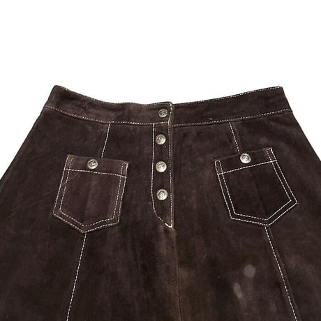 【USED】80'S mgr SUEDE LEATHER POCKET SKIRT