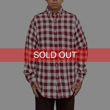 【USED】90's OLD GAP BLOCK CHECK FLANNEL B.D SHIRT