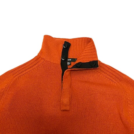 【USED】00's J.CREW HALF BUTTON HI-NECK PULLOVER KNIT SWEATER