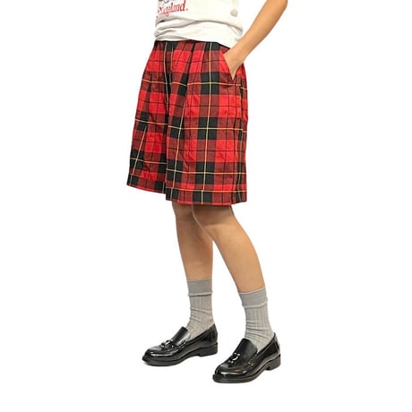 【USED】90'S KAREN SCOTT RED PLAID SHORTS