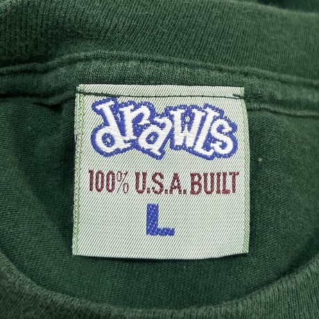 【USED】90'S DRAWLS T-SHIRT GREEN