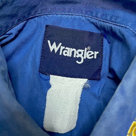 【USED】90'S Wrangler EMBROIDERY LOGO WORK SHIRT