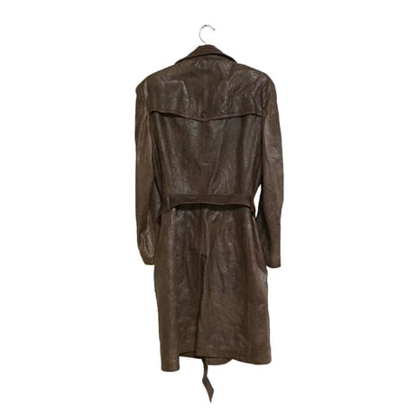 【USED】ITALIAN LEATHER COAT BROWN