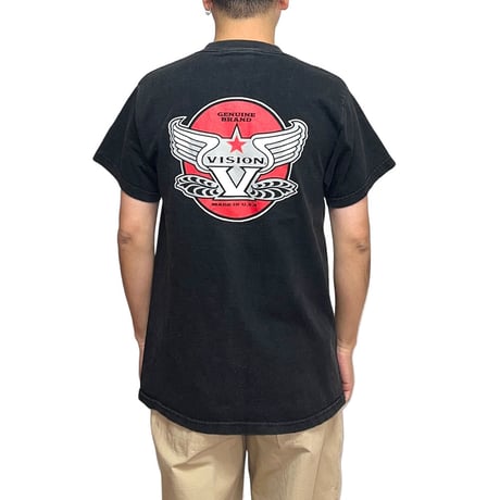 【USED】90's VISION WING V LOGO T-SHIRT