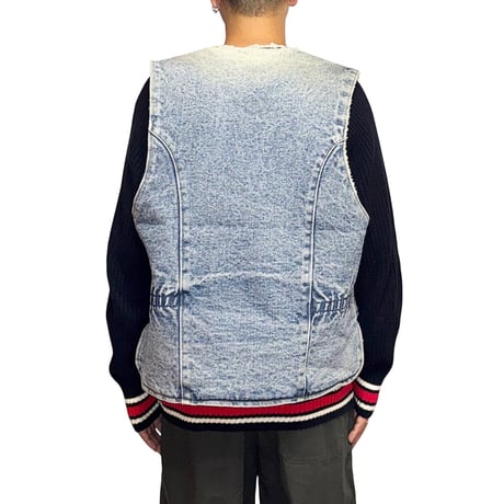 【USED】80's German Logger Sherpa-Lined Denim Vest