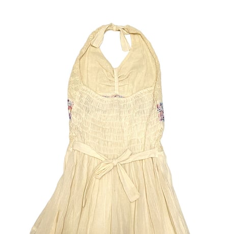 【USED】70'S BOHO HALTER DRESS