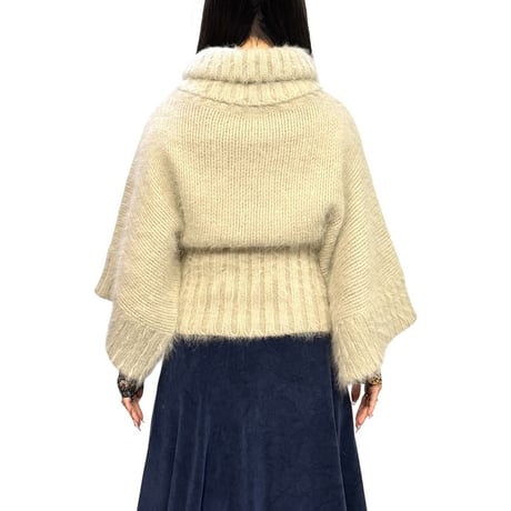 【USED】2010's Dolce & Gabbana Angora Blend Kimono Sleeve Turtleneck Knit