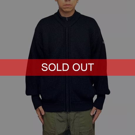 【USED】80's Italian Sailor’s Heavy Rib Zip Cardigan