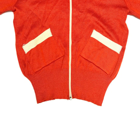 【USED】70's Euro Vintage Knit Track Jacket Orange