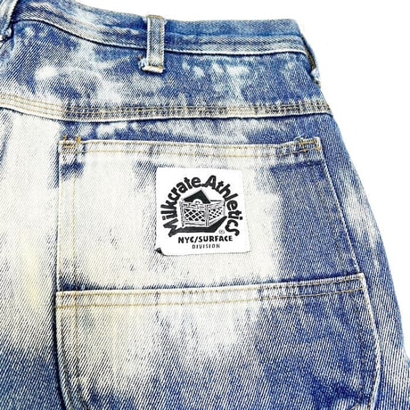 【USED】00'S MILKCRATE ATHLETICS BLEACHED DENIM SHORTS