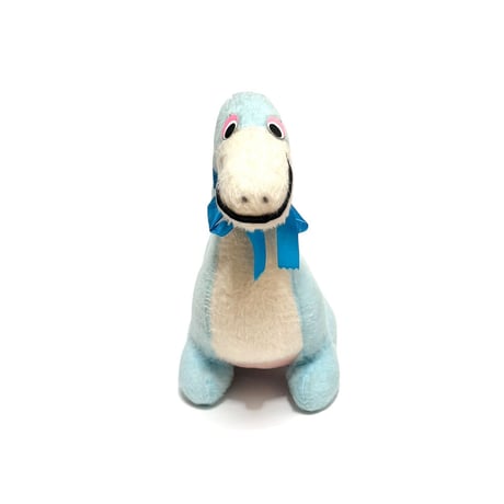 【USED】80's SKY BLUE DINOSAUR STUFFED TOY