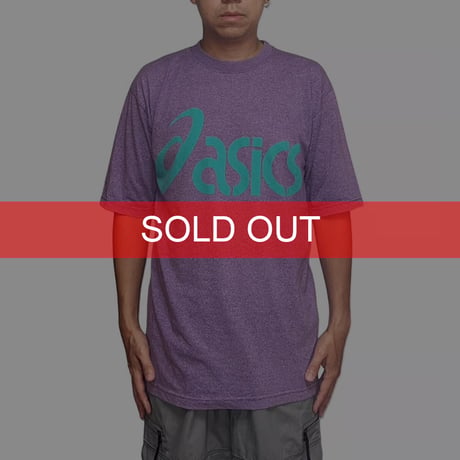 【USED】80's-90's ASICS LOGO T-SHIRT PURPLE MADE IN ITALY