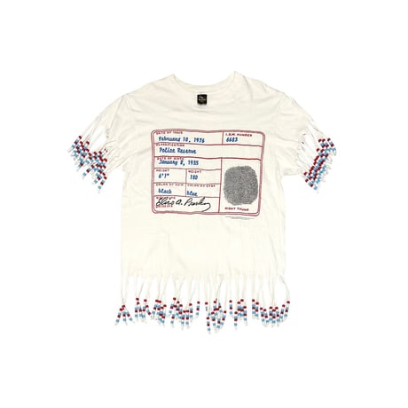 【USED】80's Elvis Presley ID CARD BEADED FRINGE T-SHIRT