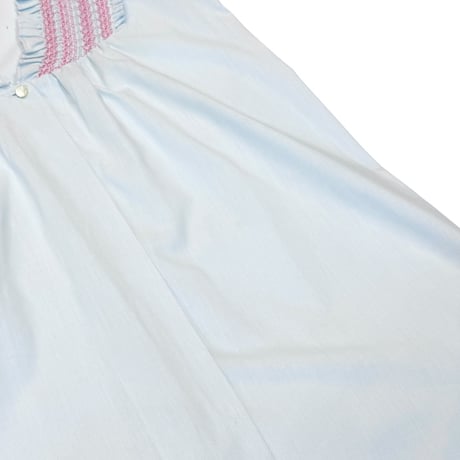 【USED】Vintage Embroidered Baby Blue Tunic
