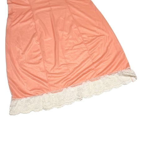 【USED】70's IMEC LINGERIE SLIP DRESS PINK ORANGE