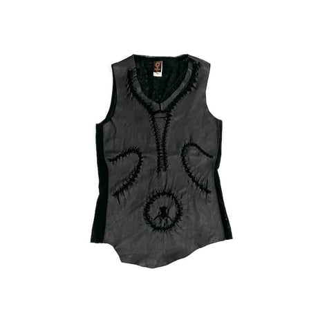 【USED】JEAN PAUL GAULTIER SOLEIL 2001SS LASER CUTTING LEATHER VEST