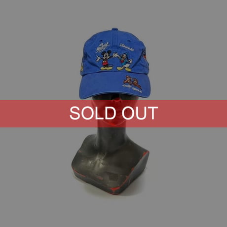【USED】90'S DISNEYLAND MULTI CHARACTER EMBROIDERY CAP