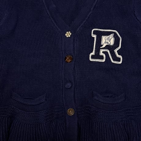 【USED】90's RALPH LAUREN PEPLUM KNIT CARDIGAN