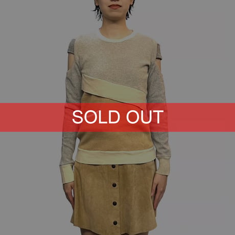 【USED】90's FAKE LONDON CRAZY PATCHWORK CASHMERE SWEATER
