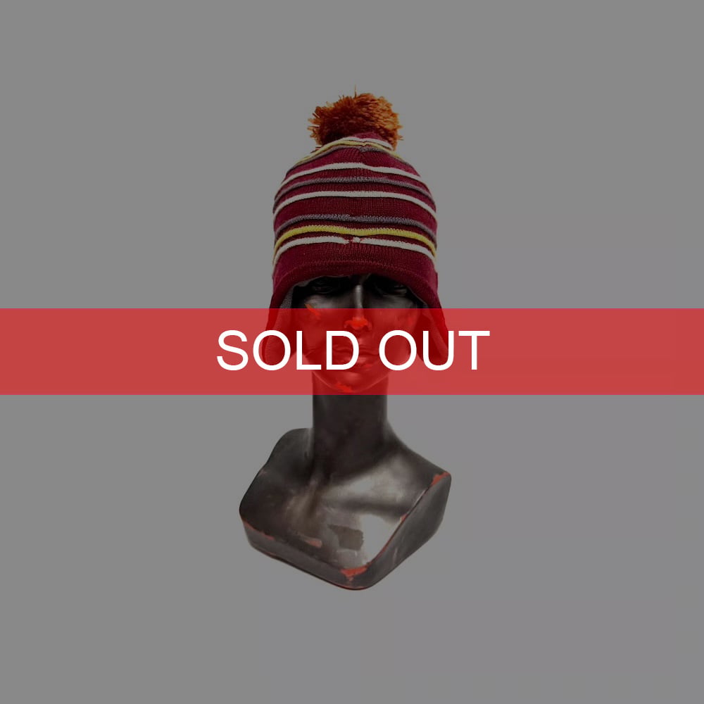 USED】00's NIKE ACG EAR FLAP BORDER KNIT BEANIE