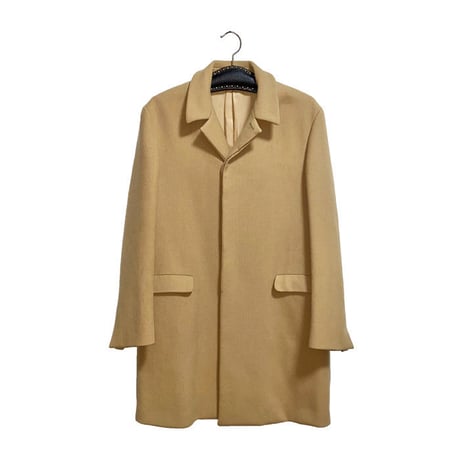 【USED】00's PRADA MINIMAL DESIGN WOOL COAT CAMEL