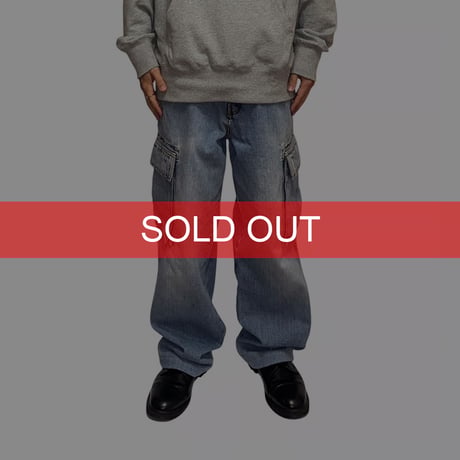 【USED】90's GUESS Wide Straight Fit Denim Cargo Pants