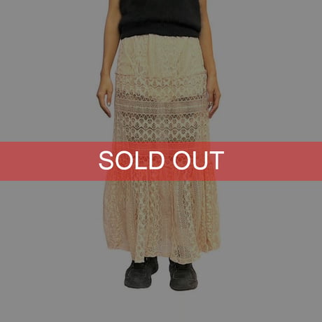 【USED】00'S CROWN OFF'S LACE LONG SKIRT