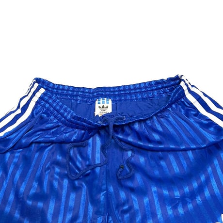 【USED】80's adidas RUNNING SHORTS STRIPE BLUE MADE IN BULGARIA