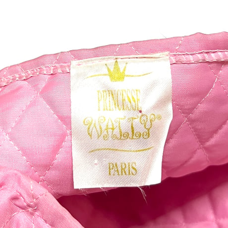 【DEAD STOCK】90's PRINCESSE WALLY QUILTED MINI SKIRT PINK
