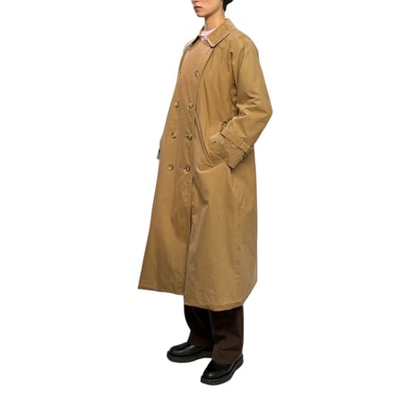 【USED】90's French Burberrys Trench Coat Camel with Nova Check Lining