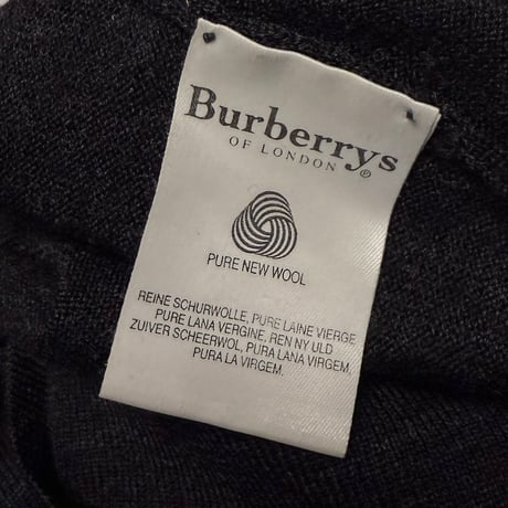 【USED】90's Burberrys PURE NEW MERINO WOOL KNIT SWEATER