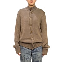 【USED】00's Bloomingdale’s Italian Cotton Stand Collar Knit Cardigan