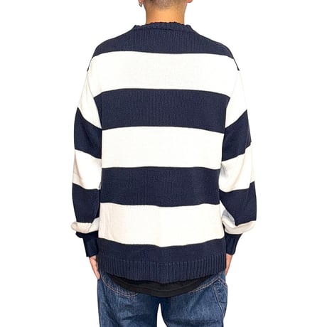 【USED】00's VANS BORDER COTTON KNIT SWEATER