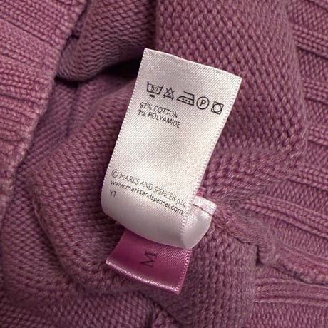 【USED】00's BLUE HARBOUR MARKS & SPENCER COTTON POLY KNIT SWEATER