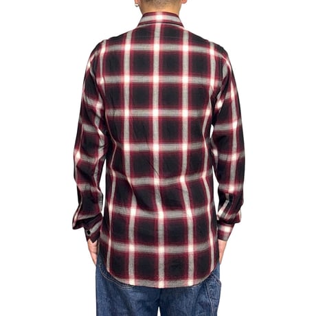 【USED】SAINT LAURENT PARIS 2014AW OMBRE CHECK SHIRT