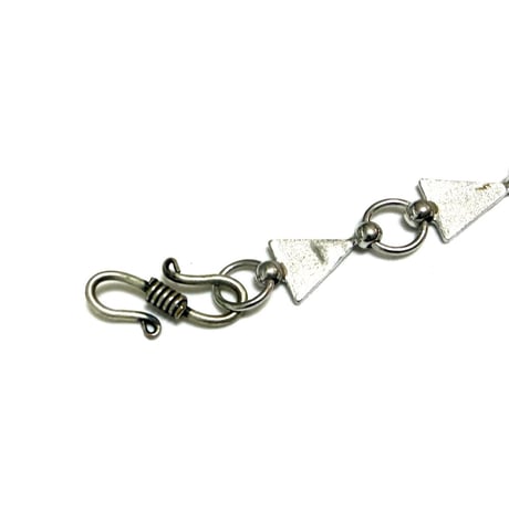 【USED】Vintage Triangle Link 925 Silver Bracelet Made in Italy
